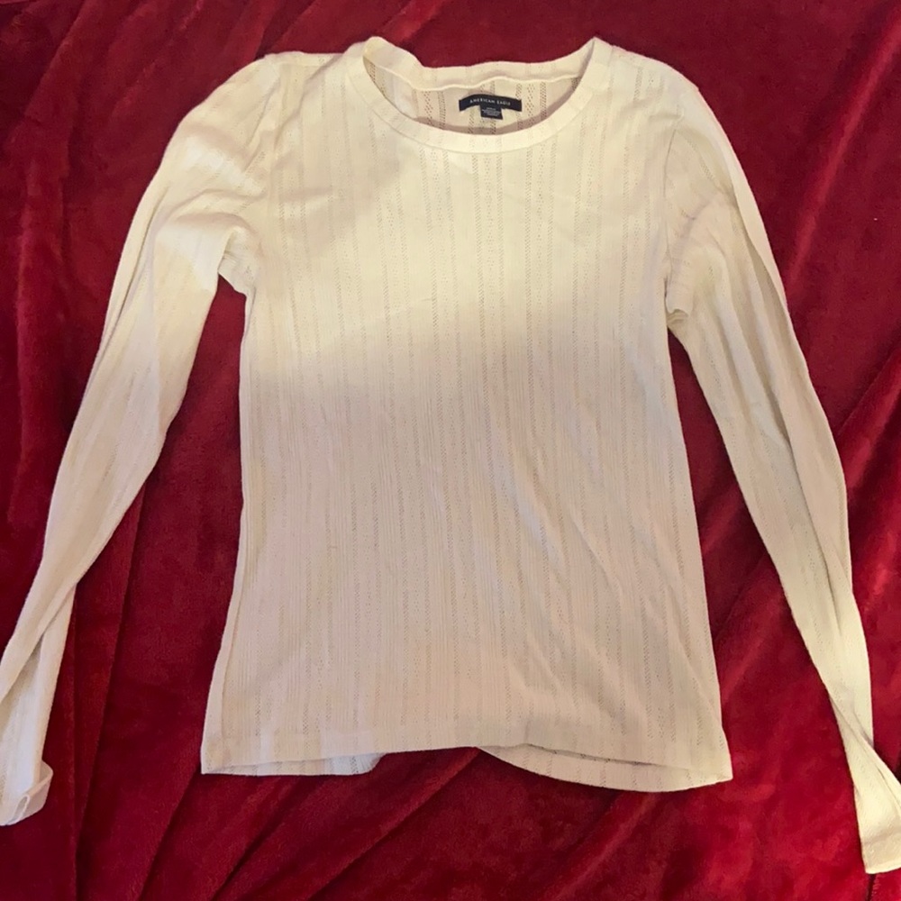 American eagle long sleeve white blouse